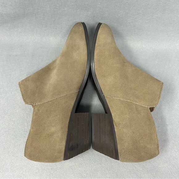 Very Volatile Los Angeles Heeled Ankle Bootie Womens 10 Tan Suede Zip Up - Picture 9 of 13